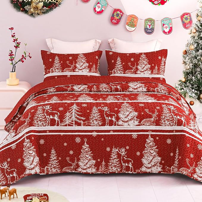 Exclusivo Mezcla Reversible Christmas Quilts Twin Size by ExclusivoMezcla