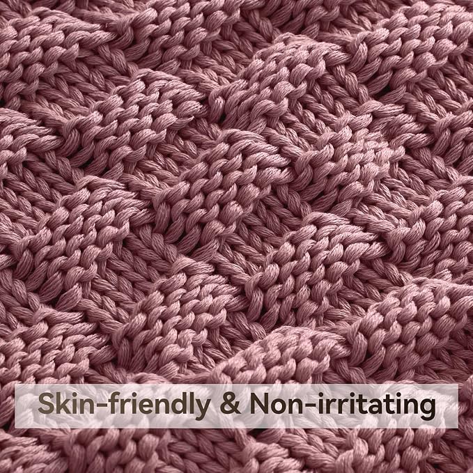 Knitted Weighted Blanket for Adult, No Beads Heavy Blanket 50” x 60'' 7lbs - Image 4