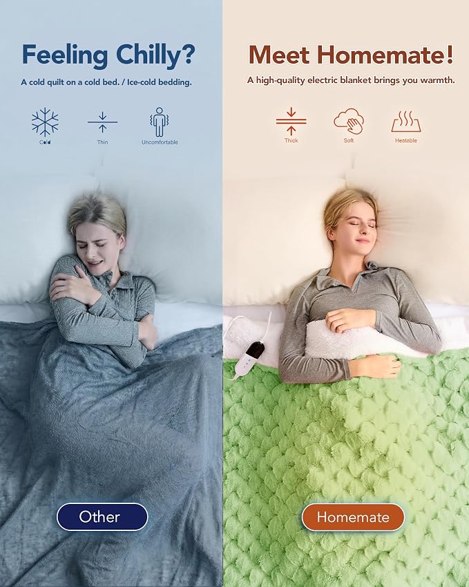 Homemate Electric Heated Throw Blanket - Image 4
