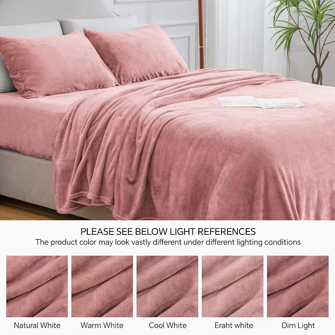 BEDELITE Flannel Sheets King Size Dusty Pink - Image 9