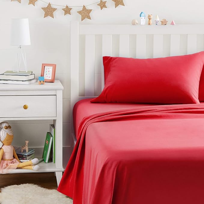 Amazon Basics Kid's Soft, Breathable, Machine Washable Microfiber 3-Piece Sheet - Image 6