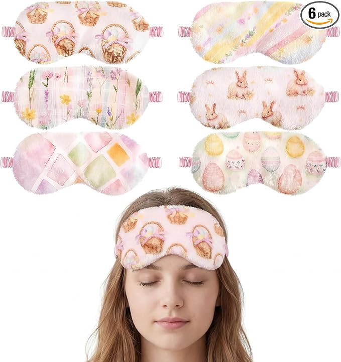 Cuffbow 6 Pack Plush Sleep Mask Set, Cute Plush Eye Masks by Cuffbow