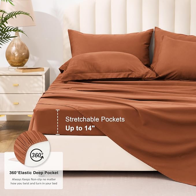 Love's cabin Full Comforter Set Burnt Orange, 7 Pieces Full Bed in a Bag - Image 6