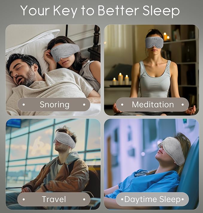 Sleep Mask with Headphones Bluetooth 5.4, TOPOINT 3D Eye Mask Blackout with - Image 9