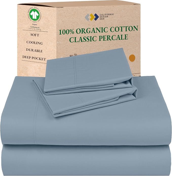 California Design Den 100% Organic Cotton Sheets King by CaliforniaDesignDen