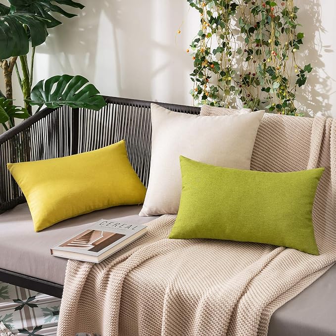 MIULEE Pack of 2 Decorative Outdoor Solid Waterproof Throw Pillow Covers Spring - Image 3