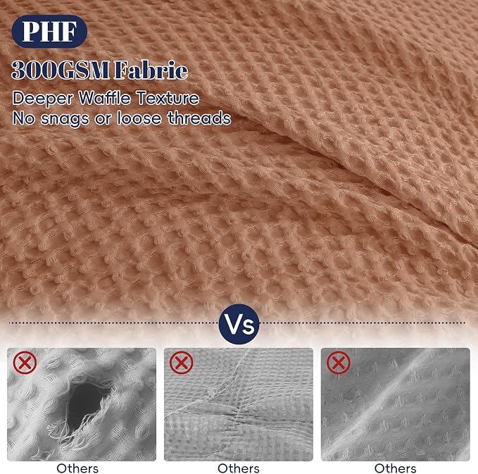 PHF Waffle Duvet Cover Set Twin/Twin XL Size, No Snagging Ultra Soft Luxury - Image 3