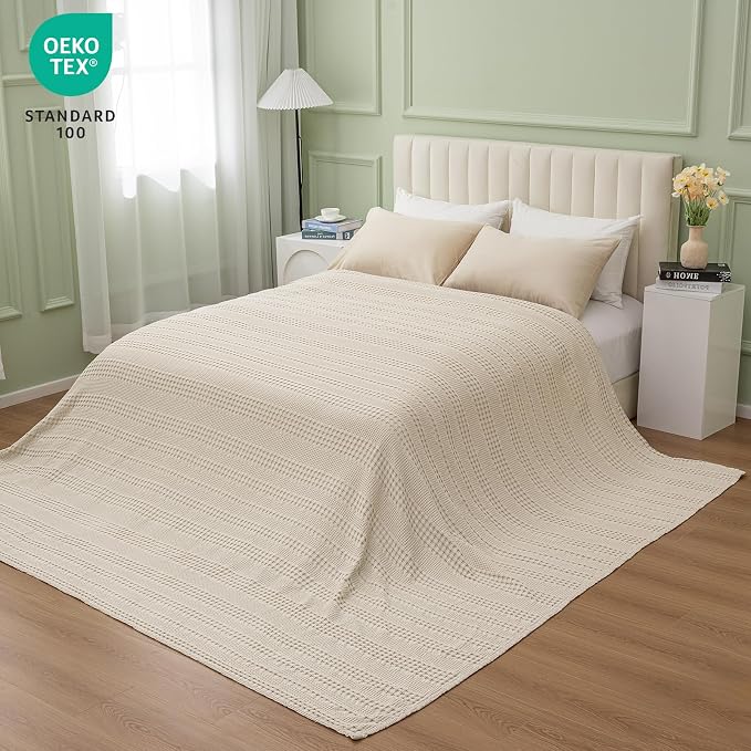 PHF Cooling Waffle Blanket California King Size, Lightweight 60% Rayon from - Image 6