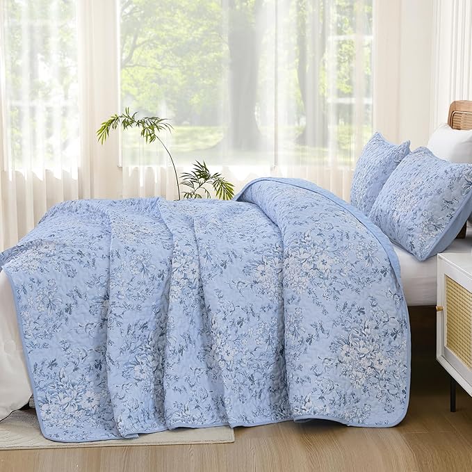 WONGS BEDDING Quilt Queen Size, Botanical Quilt - Image 3