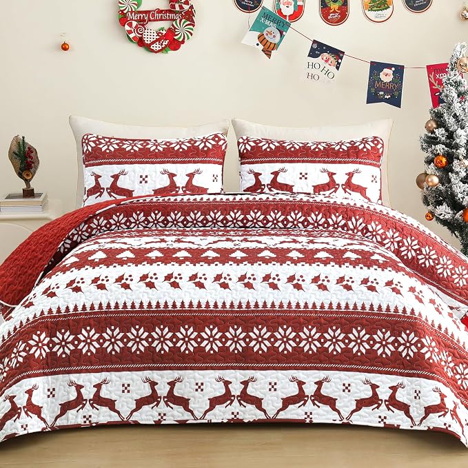 Exclusivo Mezcla Reversible Christmas Quilts King Size by ExclusivoMezcla