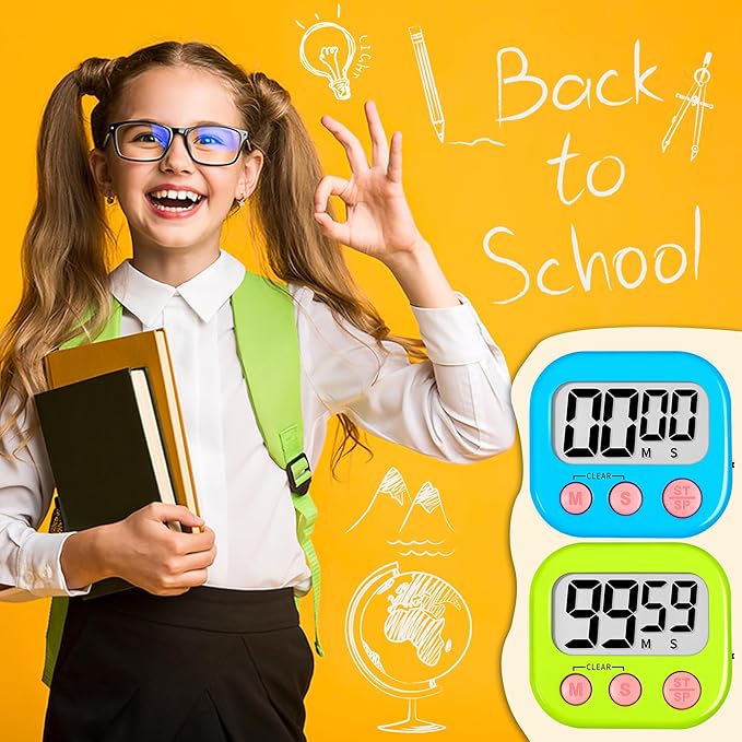 ZILLEEN Classroom Timer for Kids Teachers 12 Pack Digital Tmers - Image 6
