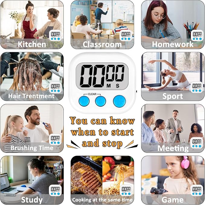 ZILLEEN Classroom Timers for Kids Classroom Magnetic Digital Kitchen Timers for - Image 5