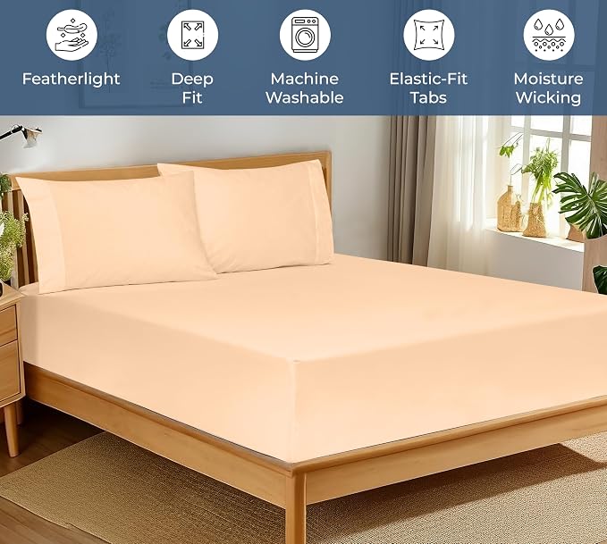 Royale Linens 100% Organic Cotton Fitted Sheet - Image 3