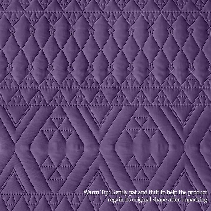 akkialla Twin Quilt Set, Dark Purple Lightweight Microfiber Bedspread Coverlet - Image 8