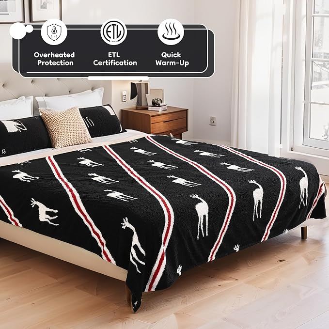 LaffyLo Electric Heated Blanket Twin Size 62 x 84, Fast Heating Blanket - Image 3