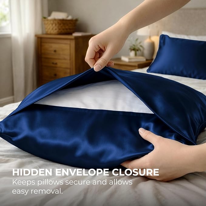 Pure Bedding Satin Pillowcase 2 Pack - Image 7