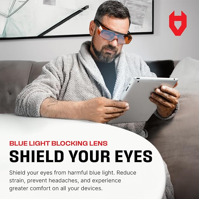 NoCry Blue Light Blocking Safety Glasses Over Eyeglasses - Image 3