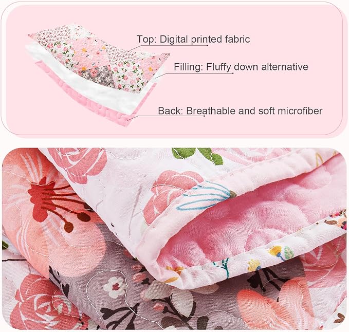 Whale Flotilla Patchwork Quilt King Size, Extra Soft Boho Floral Bedspreads - Image 7