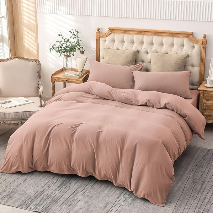PURE ERA Jersey Knit Duvet Cover Set 100% T-Shirt Cotton Super Soft Comfy 3pc - Image 9