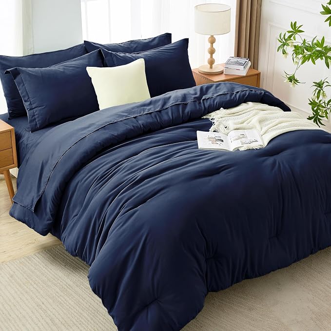 MUXHOMO 7 Pieces Queen Comforter Set, Soft Bed in a Bag Queen Size, All Season - Image 7