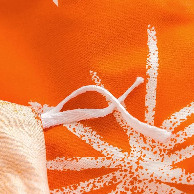 SUSYBAO Floral Duvet Cover Queen 100% Cotton Burnt Orange Flower Duvet Cover 3 - Image 5