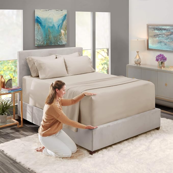 Hearth & Harbor Bed Sheets, Luxury Soft 6 Piece Bed Sheet Set Extra Deep Pocket - Image 4