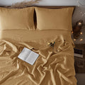LBRO2M 100% Pure Linen Sheet Set Deep Pocket Up to 16" Bed Sheets Sets by LBRO2MBedding