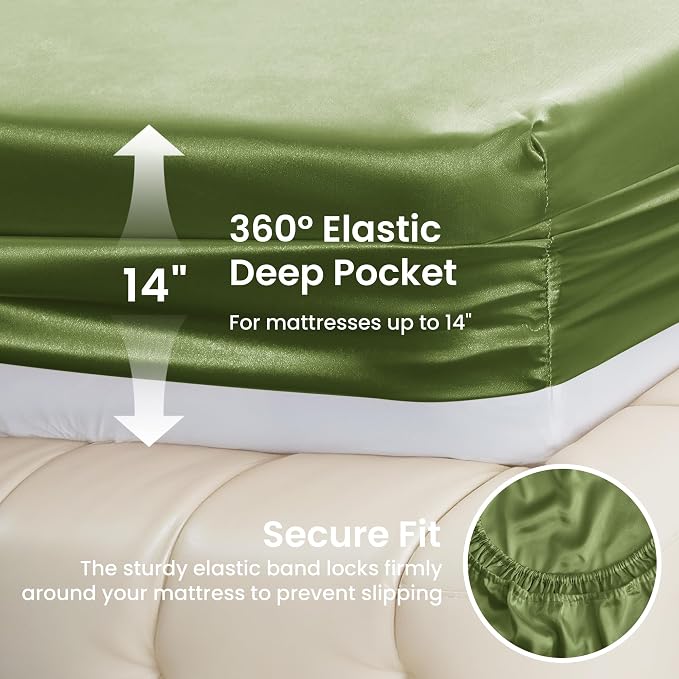 Love's cabin Twin XL Satin Sheet Sets - Image 4