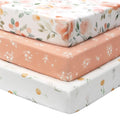 Baby Crib Sheets Girl, 3 Pack Toddler Bed Sheets by FIEMOL