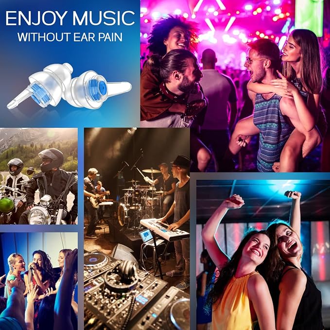 Concert Ear Plugs 2 Pairs, Noise Reduction Music Earplugs - Image 6