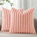 Pallene Faux Fur Plush Throw Pillow Covers 18x18 Set of 2, Luxury Soft Fluffy by PALLENE