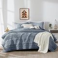 WDCOZY Boho Blue Grey Quilt King Size Bedding Sets by WDCOZY