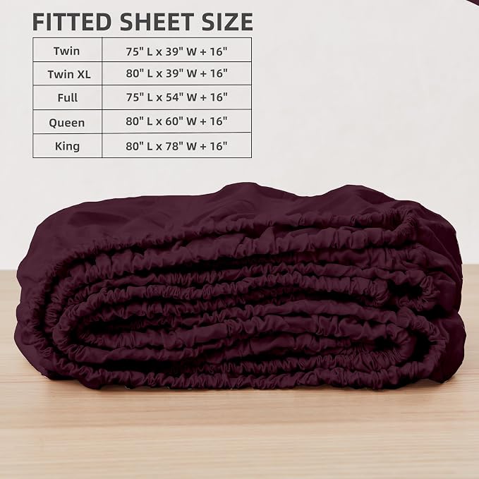 HBHLFZ Queen Fitted Sheet Only, Soft Breathable Bottom Sheet - Image 2