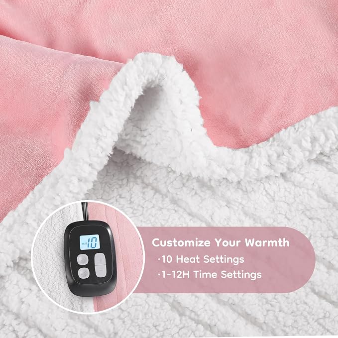 LaffyLo Electric Heated Blanket Full Size 72 x 84, Fast Heating Blanket - Image 3