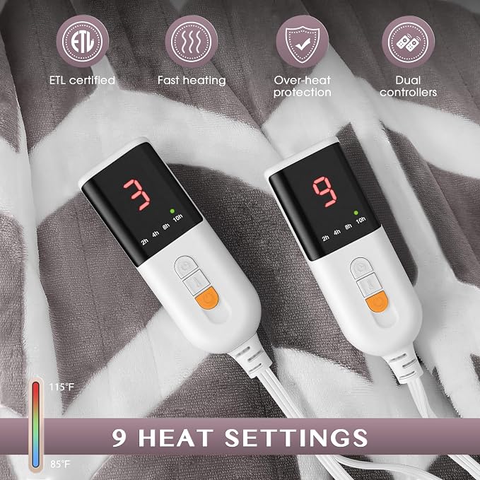 VENTIMI Electric Blanket Queen Size, Fast Heating Blanket - Image 2