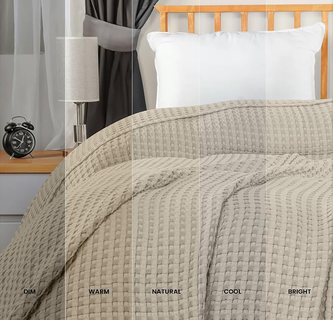 Utopia Bedding 100% Cotton Waffle Weave Blanket Queen Size - Image 2