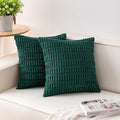 Aegero Pack of 2 Corduroy Decorative Throw Pillow Covers 22x22 Inch Soft by Unknown