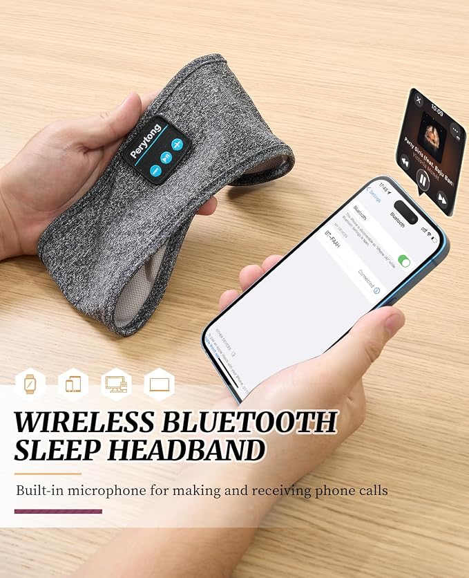 Perytong Sleep Headphones Wireless, Air Travel, Meditation - Image 7