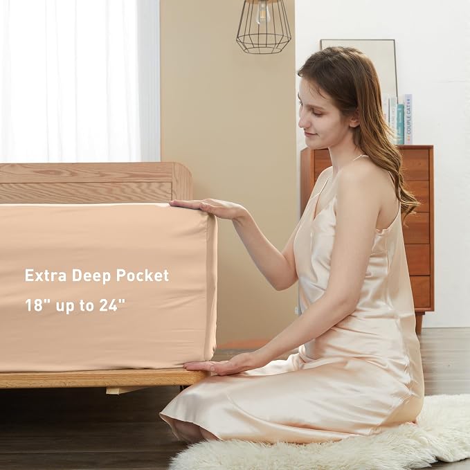 Sunflower Queen Fitted Sheet, 1-Piece Extra Deep Pocket Fitted Bottom Sheet 22" - Image 2