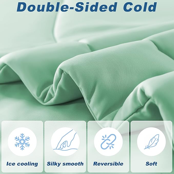 Cooling Comforter King Size, Double-Sided Cold Tech Fabric Quilted Bed - Image 3