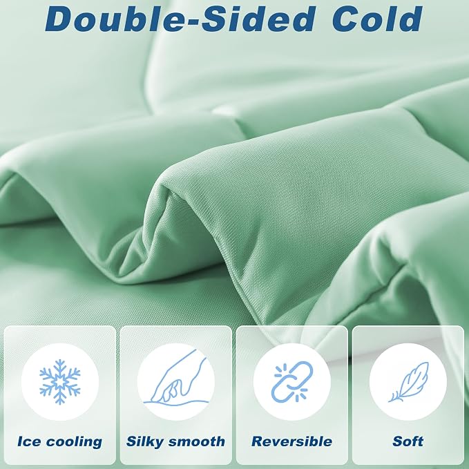 Cooling Comforter Twin Size, Double-Sided Cold Tech Fabric Quilted Bed - Image 3
