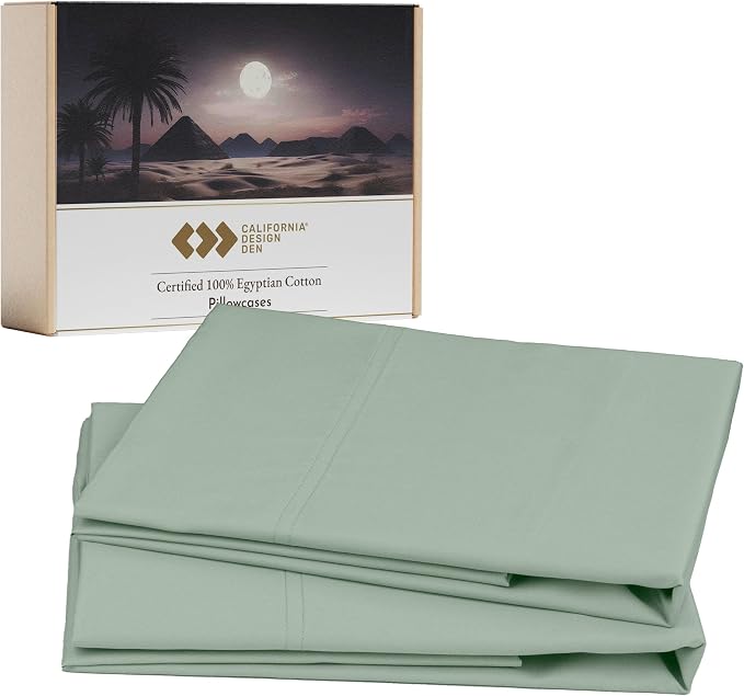 California Design Den 100% Egyptian Cotton Pillow Cases Standard Size Set of 2 by CaliforniaDesignDen