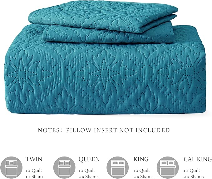 Exclusivo Mezcla King Quilt Bedding Set, Lightweight Soft Bedspreads Coverlets - Image 6