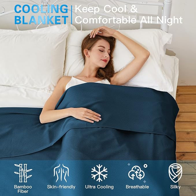 AmyHomie Cooling Blanket Queen Size, 100% Rayon Derived from Bamboo, Cool - Image 4