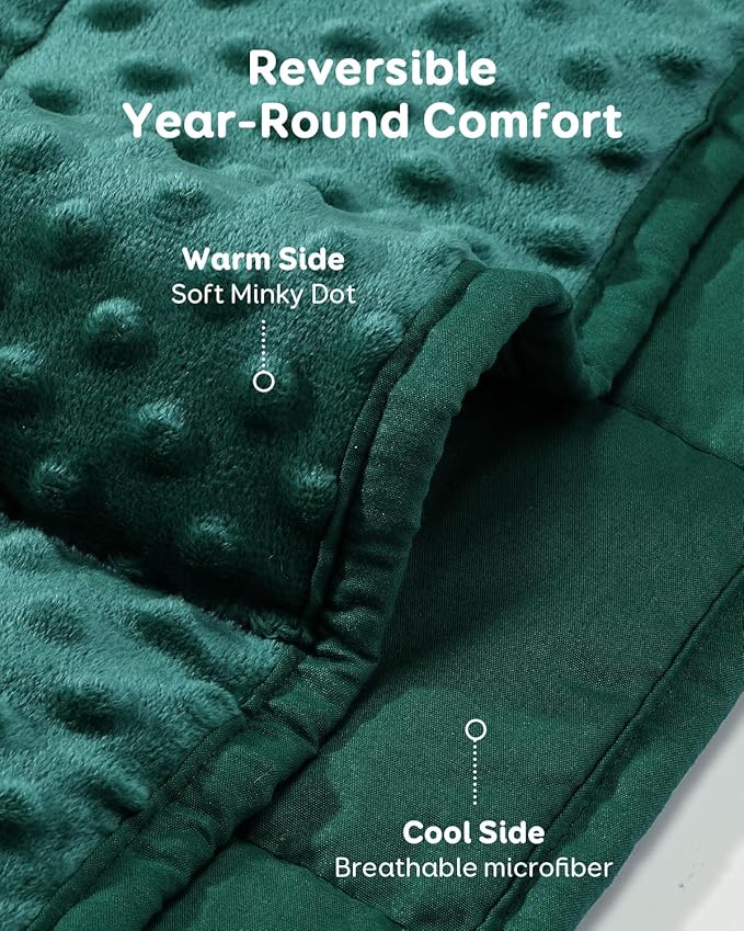 Kivik Cooling Weighted Blanket for Adults, 20 lbs Breathable Minky Dot Heavy - Image 3