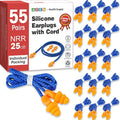 AZEN 55 Pairs Silicone Ear Plugs, Reusable Earplugs by AZEN