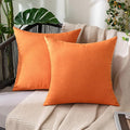 MIULEE Pack of 2 Decorative Outdoor Solid Waterproof Throw Pillow Covers Faux by MIULEE