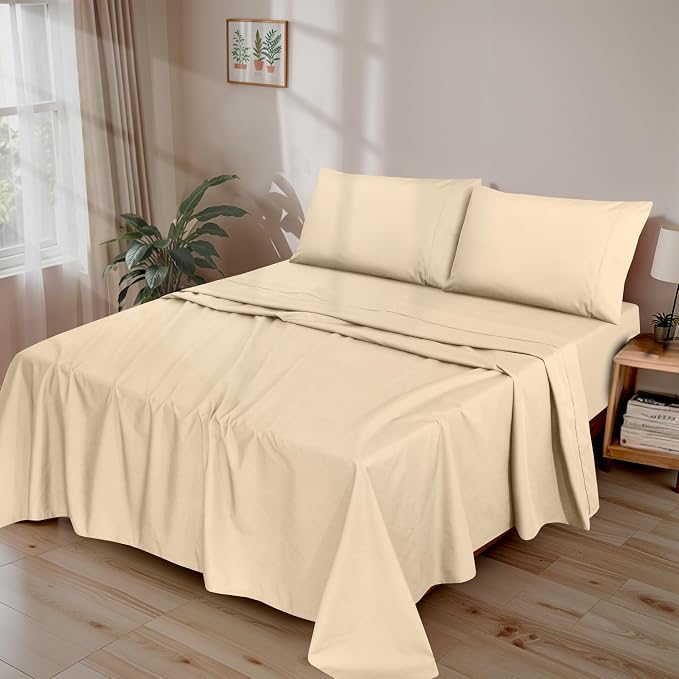 RUVANTI 100% Cotton Sheets – Twin Size Percale Bedding, Cooling & Breathable - Image 2