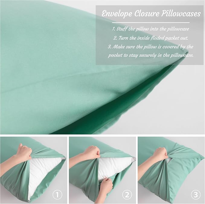 NTBAY King Pillow Cases Set of 2, 2 Pack Brushed Microfiber 20x36 Pillow Cases - Image 4