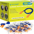 TICONN 100 Pairs Reusable Silicone Ear Plugs by TICONN